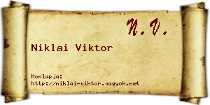 Niklai Viktor névjegykártya
